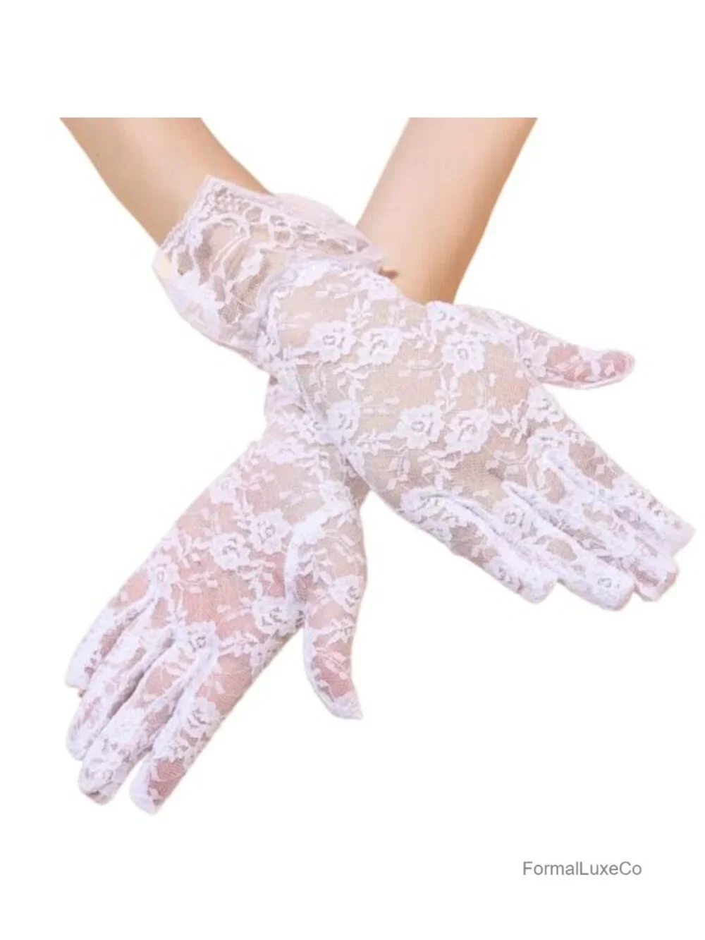 Women Lace Gloves Tea Party Elegant Short Vintage Summer Glove Dressy